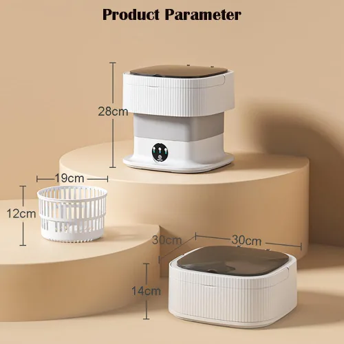 Vista 3 de Mini lavadora plegable mejorada, lavadora portátil de 10 L, 3 modos de limpieza profunda, mini lavadora media automática para ropa