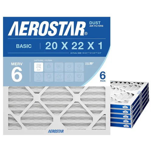 Vista 8 de Aerostar MERV 8 20 x 22 x 1 – 4 unidades – Filtros plisados de alta eficiencia para HVAC, horno y aire acondicionado – Elimina el polvo, la pelusa