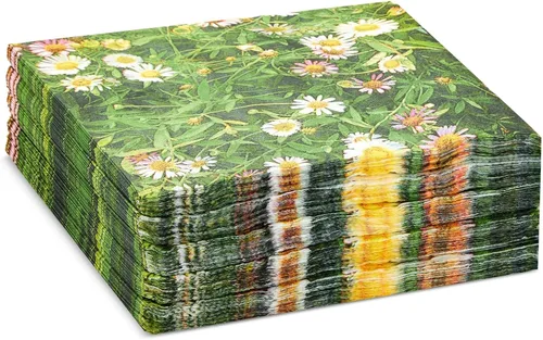 Vista 9 de Juvale Servilletas de papel de margarita, papel de seda absorbente de 2 capas, decoración de fiesta de jardín y despedida de soltera, servilletas
