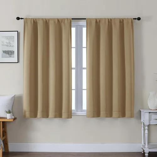 Vista 95 de Gwine Cortinas opacas para dormitorio, 54 pulgadas de largo, paneles de cortina de ventana con aislamiento térmico y reducción de ruido, cortinas