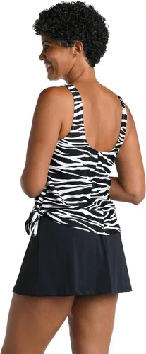 Vista 2 de Traje de baño de una pieza tankini de imitación con cuello redondo