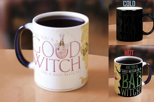 Vista 2 de Morphing Mugs Wizard of Oz (Good Witch Bad Witch) - Taza de cerámica, color negro, 11 onzas líquidas