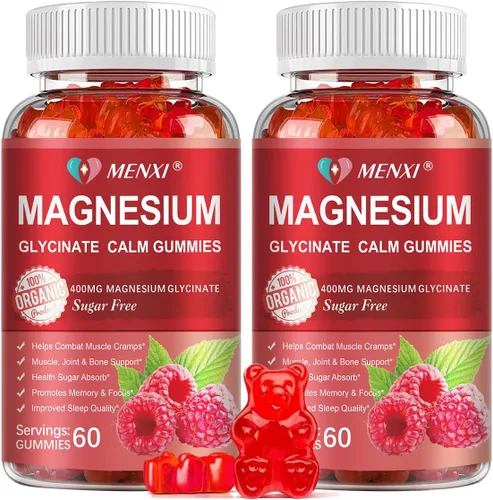 Vista 11 de Gomitas de magnesio de 600 mg por porción: glicinato de magnesio 400 mg y malato de magnesio 200 mg, suplemento de magnesio y potasio sin azúcar