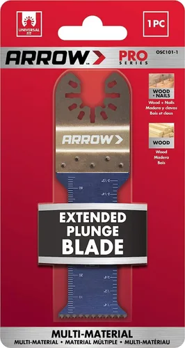 Vista 4 de Arrow Fastener OSC101-1 - Hoja de herramienta oscilante de inmersión extendida bimetálica para madera, madera con clavos, PVC, paneles de yeso