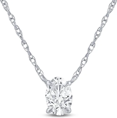 Vista 7 de La Joya 1/2-2 CT Lab Grown Diamond Necklace 14K White Gold Multi Shape Oro blanco