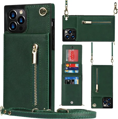 Vista 7 de Funda compatible con iPhone 12 Pro Max de 6.7 pulgadas, bolso de bolsillo, correa de hombro, elegante funda protectora para iPhone 12 Pro Max