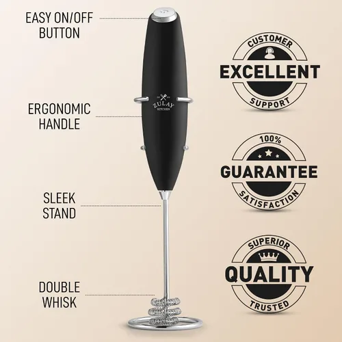 Vista 132 de Zulay Milk Boss Espumador de leche potente manual, hace espuma para latte, batidor para mezclar bebidas, café, miniespumador para capuchino, frappé