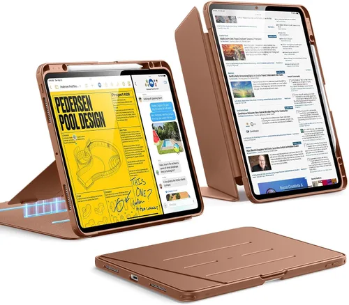 Vista 20 de ESR - Funda para iPad Air de 11 pulgadas M3/M2 (2025/2024), iPad Air de 5ª/4ª generación (2022/2020), funda con soporte vertical, múltiples ángulos