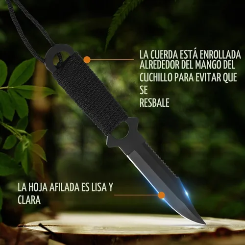 Vista 3 de Cuchillo de buceo con correas para las piernas y funda, extremadamente afilado - Equipo de buceo liviano para pesca con arpón, esnórquel, caza