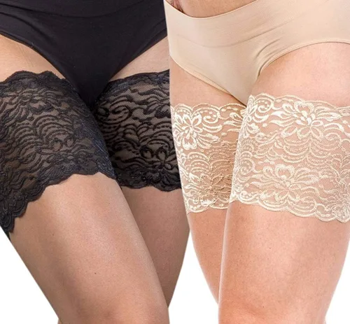 Vista 4 de Bandelettes Bandas elásticas patentadas originales para muslos antirozaduras Jazmín beige