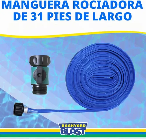Vista 2 de BACKYARD BLAST Manguera de rociador de 31 pies, accesorio de tobogán de agua y aspersor de césped