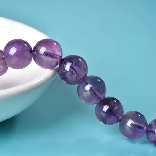 Vista 3 de 100 cuentas redondas de cristal liso sueltas de piedra natural para bricolaje, pulsera, collar, aretes, accesorios de fabricación de joyas