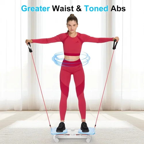 Vista 5 de Waist Twister Machine with Resistance Band, Silent Exercise Twist Board for Core & Belly Fat Workout, Non-Slip Home Fitness Disc for Men & Women