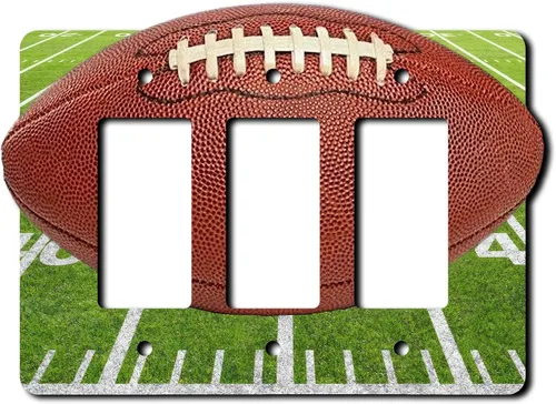 Vista 10 de Cubierta acrílica decorativa de fútbol americano - Interruptor de luz triple