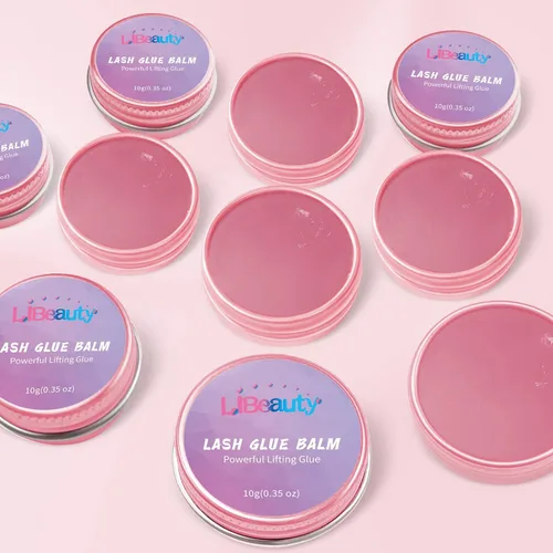 Vista 6 de Libeauty - Bálsamo adhesivo para elevación de pestañas, adhesivo fuerte pegajoso con sabor a fruta para permanente de pestañas y cejas, bálsamo