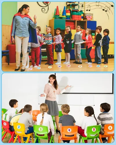 Vista 5 de PETCEE 36 calcomanías de confeti para el suelo del aula, 36 unidades, calcomanías de números de confeti para aula, jardín de infantes, preescolar