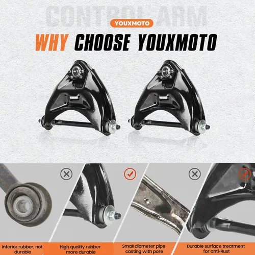 Vista 3 de Youxmoto Brazos de suspensión de control superiores delanteros RWD para Chevy S10 1983-1994, Blazer 1995-2005, Malibu 1978-1983, Buick Century