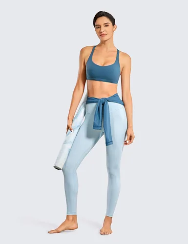 Vista 5 de CRZ YOGA - Sujetadores deportivos con tirantes delgados para mujer, brasier de yoga con relleno, sin varillas, espalda cruzada sexy, lindo