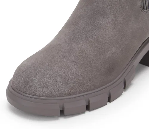 Vista 5 de Ruanyu Botas de plataforma con tacón grueso para mujer, elásticas, tipo Chelsea, con suela de lengüeta, antideslizantes, botas de combate