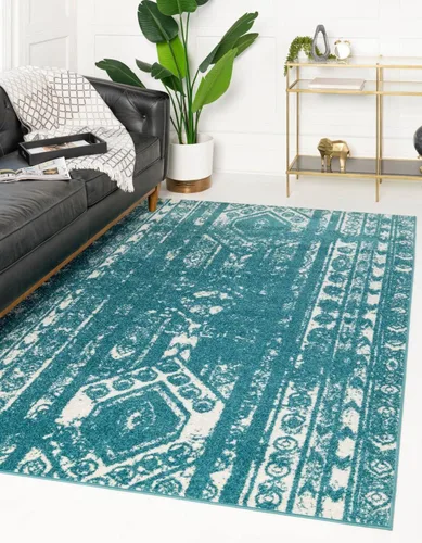 Vista 22 de Unique Loom Lennon Collection - Alfombra de área Zal (2 pies x 3 pies 1 pulgada, rectangular, gris y marfil)
