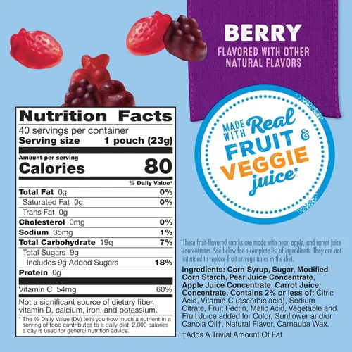 Vista 2 de Mott's Berry Family Pack, 0.8 onzas, 40