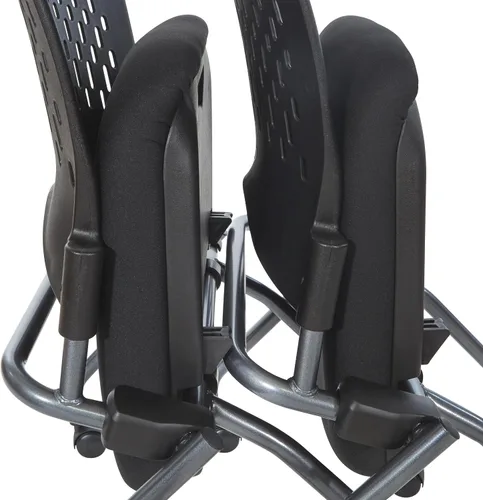 Vista 11 de Office Star - Silla anidadora plegable de plástico ventilado alrededor de la espalda, paquete de 2, tela FreeFlex de carbón