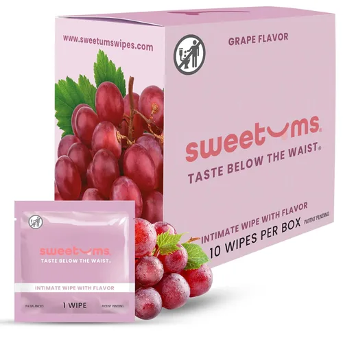 Vista 7 de Toallitas femeninas Sweetums para mujeres, envueltas individualmente - Toallitas íntimas con sabor y pH equilibrado - Paquete de 10 (cereza)