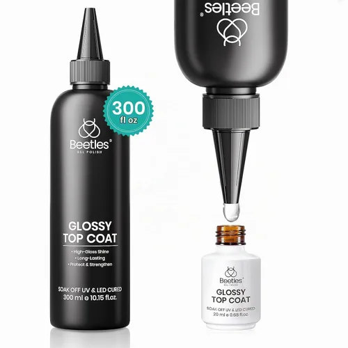 Vista 2 de Beetles - Recambio de capa superior extra brillante a granel de 10.5 fl oz (10.1 fl oz)