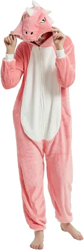 Vista 2 de CALANTA Mono de dinosaurio para adultos, disfraz de dragón T-Rex Animal para mujer, pijama de felpa de una pieza, cosplay, Halloween, Navidad