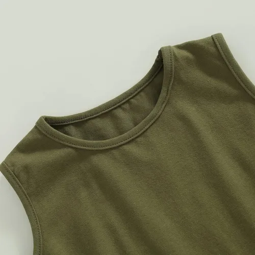 Vista 141 de Mameluco unisex de manga corta para bebé recién nacido, con botones, de una pieza, ropa de color sólido