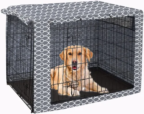 Vista 10 de Pethiy Funda para jaula de perro de poliéster duradero, ajuste universal para jaula de perro de alambre, se adapta a la mayoría de jaulas de perros