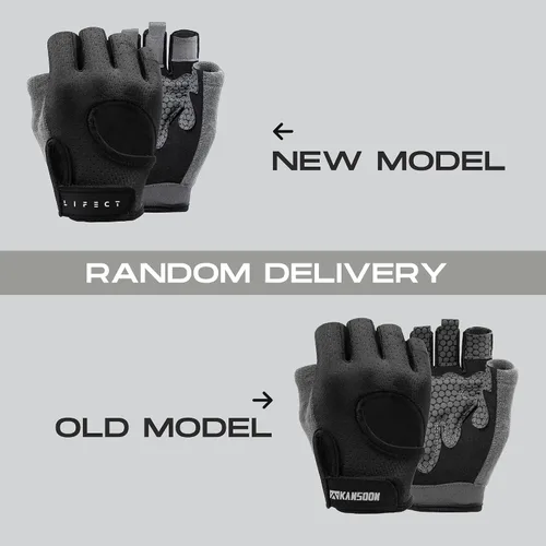 Vista 6 de LIFECT Essential - Guantes de entrenamiento transpirables, guantes de levantamiento de pesas sin dedos con parte trasera abierta curvada