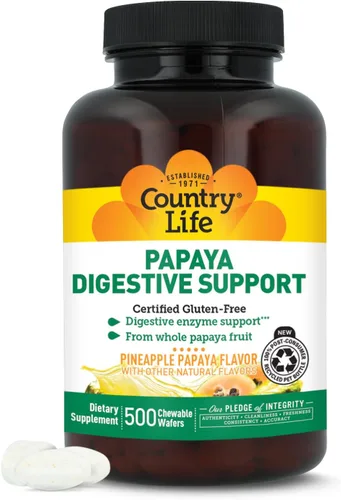 Vista 7 de Country Life Soporte digestivo de papaya, 200 CT Enzimas diarias para promover la salud digestiva y la absorción de nutrientes