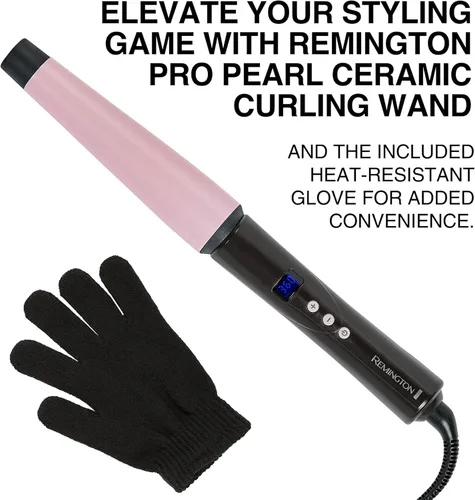 Vista 2 de Colección Remington T Studio Salon perla plancha digital para crespos de cerámica, Rosado