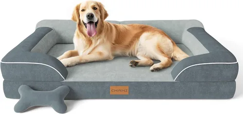 Vista 28 de CWAWZ Cama ortopédica para perros extra grandes, cama ortopédica para perros con espuma viscoelástica de gel refrescante, cama impermeable