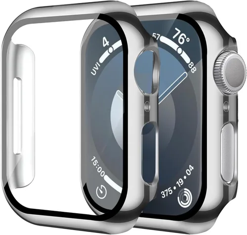 Vista 17 de Smiling Paquete de 2 fundas compatibles con Apple Watch Serie 3/Serie 2 de 1.49 pulgadas, protector de pantalla vidrio templado, carcasa rígida