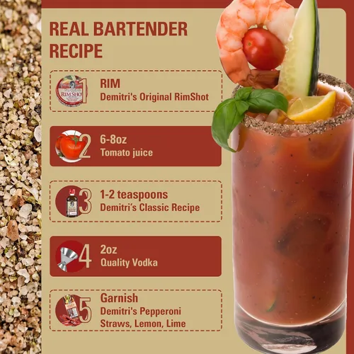 Vista 4 de Demitri's Sal especiada para borde Bloody Mary 4 oz.
