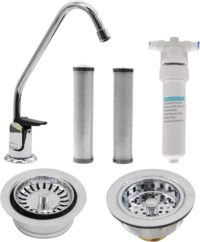 Vista 18 de Westbrass CO133-62 Kit de grifo dispensador de agua fría pura estilo Touch-Flo de 8 pulgadas con filtro, paquete de 2 cartuchos de repuesto, colador