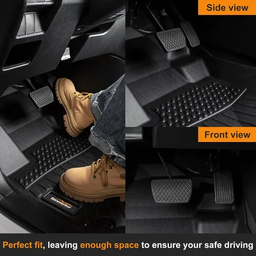 Vista 2 de Alfombrillas para todo tipo de clima y forro de carga para Volkswagen Atlas 2018-2026 (asientos de 6 pasajeros), juego completo de 3 filas