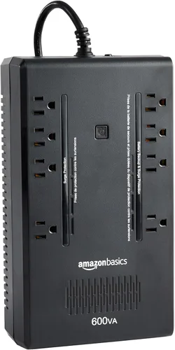Vista 11 de Amazon Basics UPS - Protector contra sobretensiones y batería de reserva 400VA/255W, 6 tomacorrientes, fuente de alimentación ininterrumpida