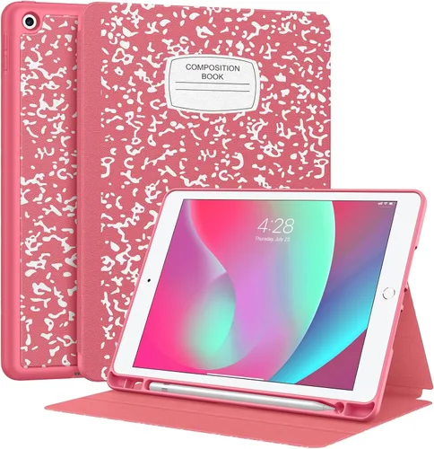 Vista 12 de Supveco Funda para iPad de 9ª/8ª/7ª Generación 10.2 pulgadas (Modelo 2021/2020/2019) con Soporte para Lápiz, Funda Folio Premium con Soporte