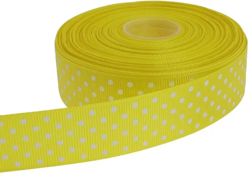 Vista 19 de Cinta de grogrén de lunares de 25 yardas cada rollo 100% poliéster (1 pulgada, beige)