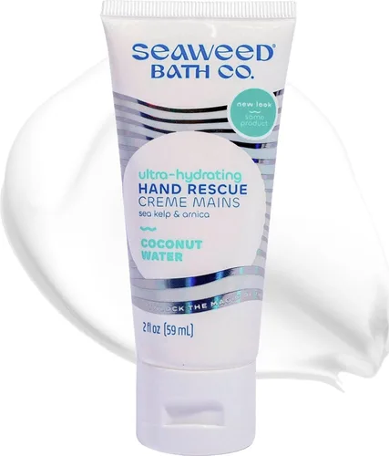 Vista 8 de Seaweed Bath Co. Crema de manos con colágeno, aroma a romero y menta, 2 onzas, algas cosechadas de forma sostenible, algas verdes, manteca de karité