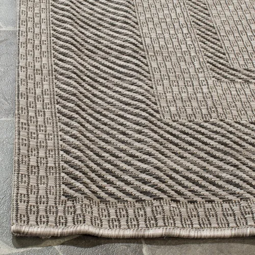 Vista 5 de SAFAVIEH Alfombra lavable al aire libre Courtyard Collection - 2'3" x 5', beige y negro, no desprende pelusa y fácil de limpiar, ideal para patio