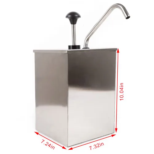 Vista 3 de Bomba dispensadora de salsa de 4.2 cuartos de galón de acero inoxidable 304, bomba dispensadora de condimentos para el hogar, salsa de ketchup