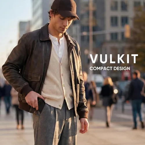 Vista 6 de VULKIT - Billeteras delgadas para hombre; tarjetero desplegable con bloqueo de interferencia de radiofrecuencia; billetera de metal de diseño Negro