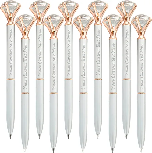 Vista 34 de Bolígrafo de diamante personalizado, bolígrafos de cristal personalizados en negro con nombre y texto, gemas personalizadas, 1 unidad, regalo