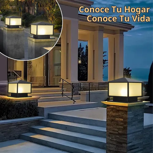 Vista 2 de Luces de columna al aire libre, 15.74 pulgadas de poste al aire libre con Negro