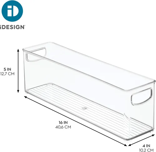 Vista 4 de iDesign - Contenedor apilable de plástico reciclado, perfecto para guardar bolsas de leche materna, transparente Perfect to Hold Breast Milk Bags