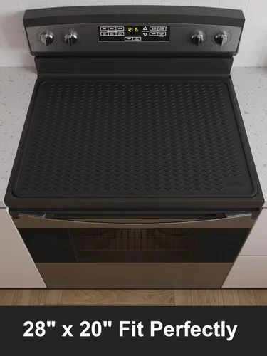 Vista 3 de XiFEO Cubiertas para Estufa Eléctrica, Protector de Cubierta de Estufa de Vidrio de Silicona de Grado Alimentario Resistente, Protector de Placa